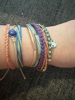 Pura Vida Used Bundle of Multicolor Braided and string Bracelet Set of 9